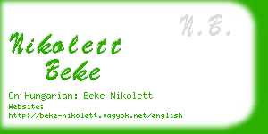 nikolett beke business card